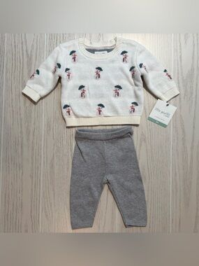 Little Planet‎ by Carter’s Baby 3M Organic Cotton Snowman Sweater Pants Set NWT